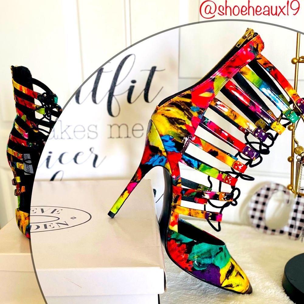 Steve Madden STF FLORAL Stilettos - Size 10 - Picture 5 of 9